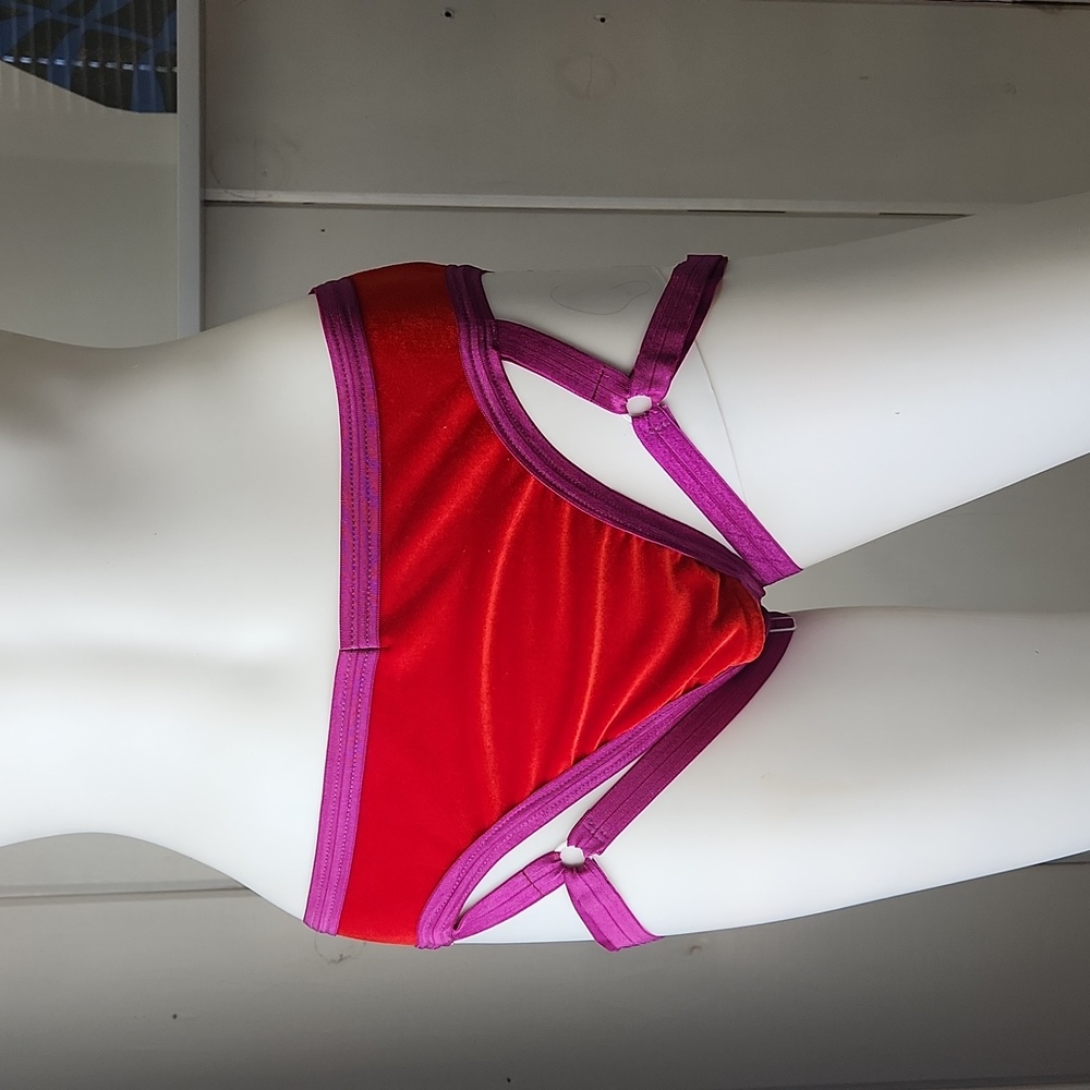 Solstice Intimates Velvet Harness Crotchless Panties sz L